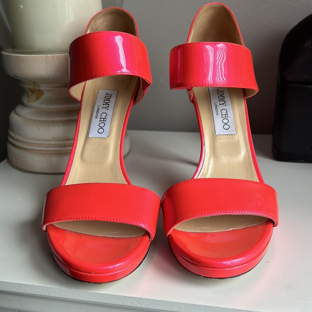 Jimmy Choo patent leather D’Orsay pumps iridescent pink 39.5 - Picture 4 of 10